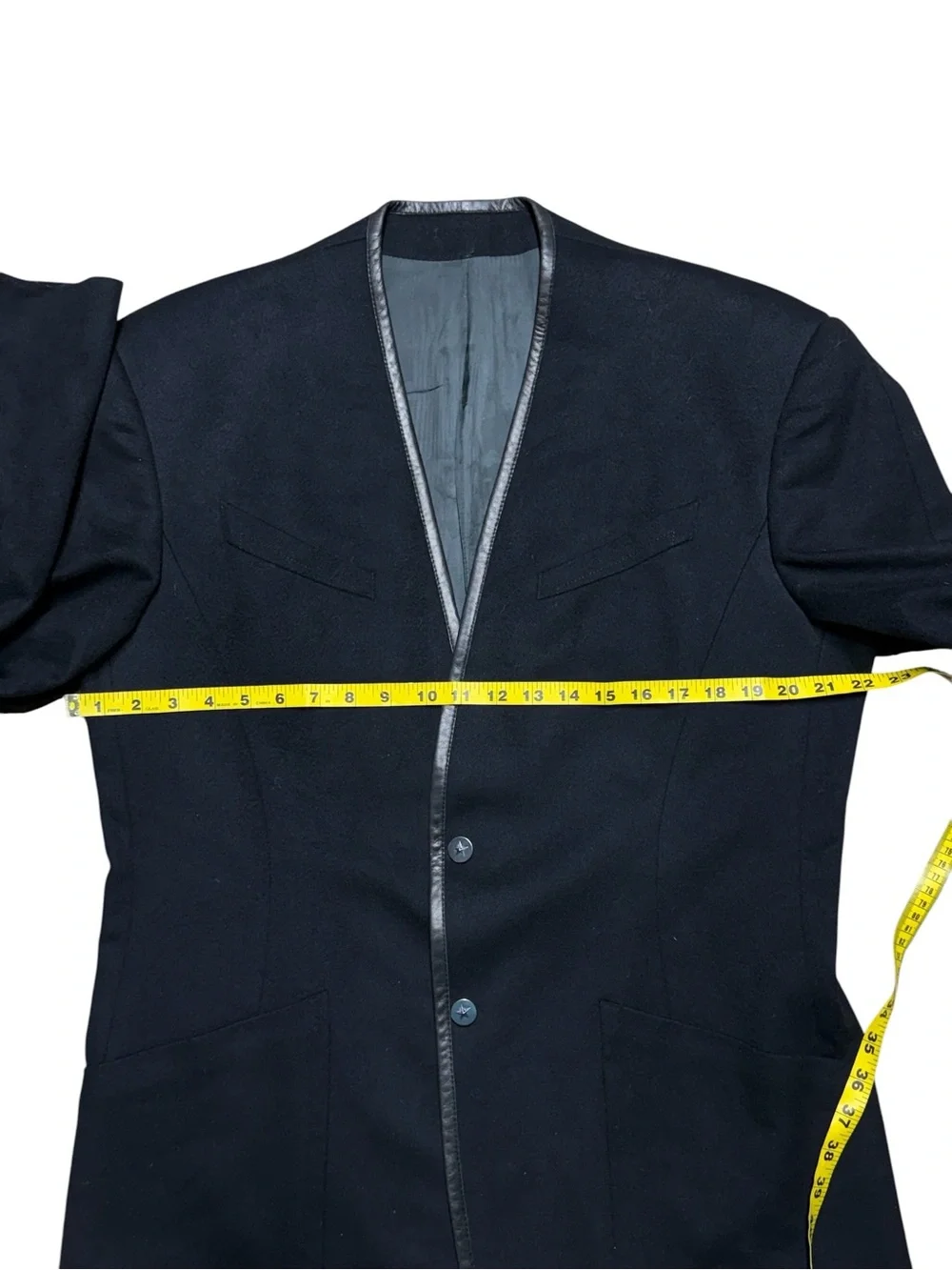 Thierry Mugler Paris, Wool/ Cashmere Leather Trim, Blazer